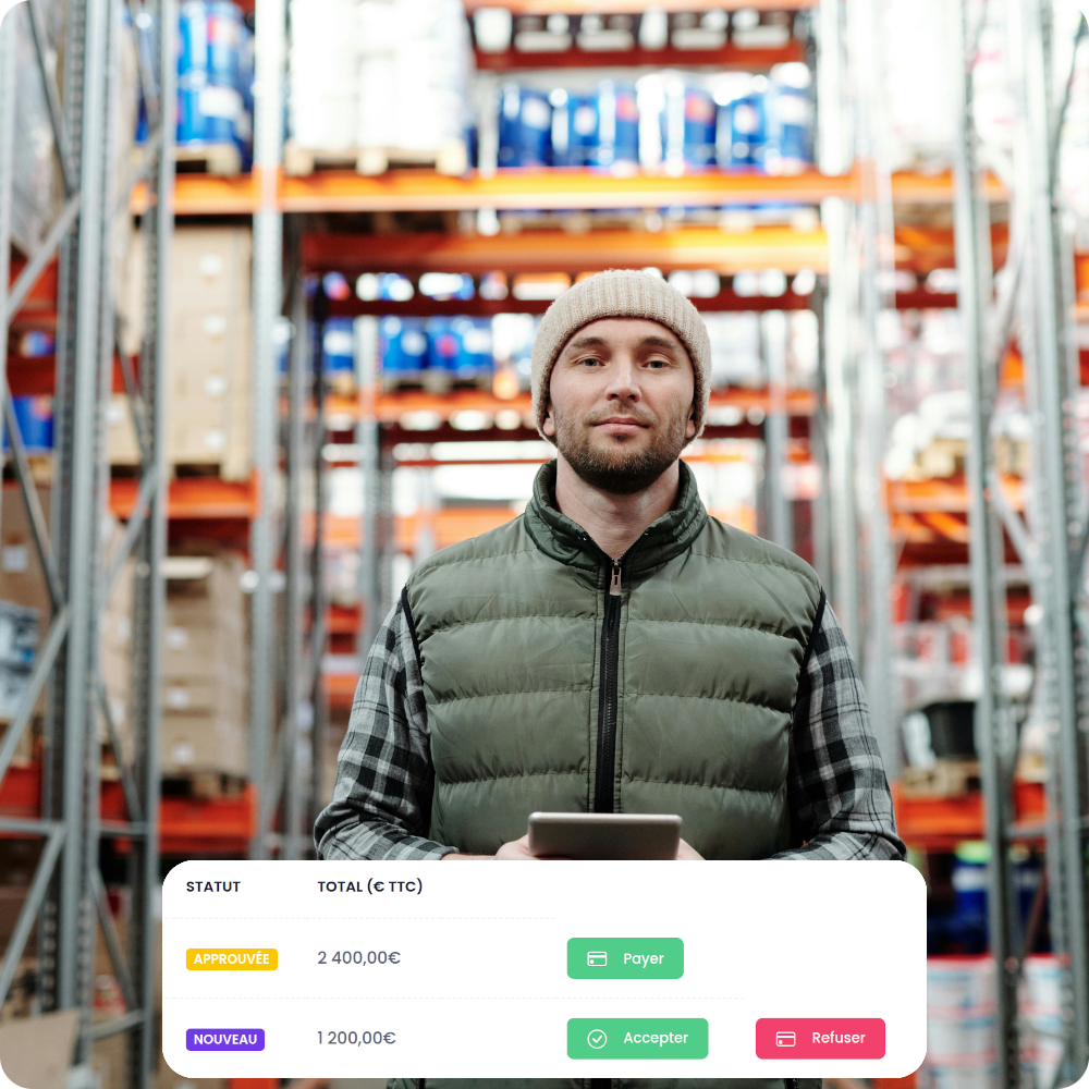 Interface intuitive de e-reporting avec visualisation des statuts de factures de l’émission à l’encaissement et de la réception au paiement