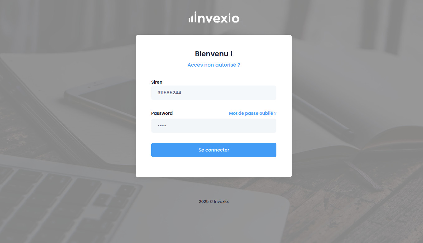 Connexion sécurisée avec double authentification sur Invexio