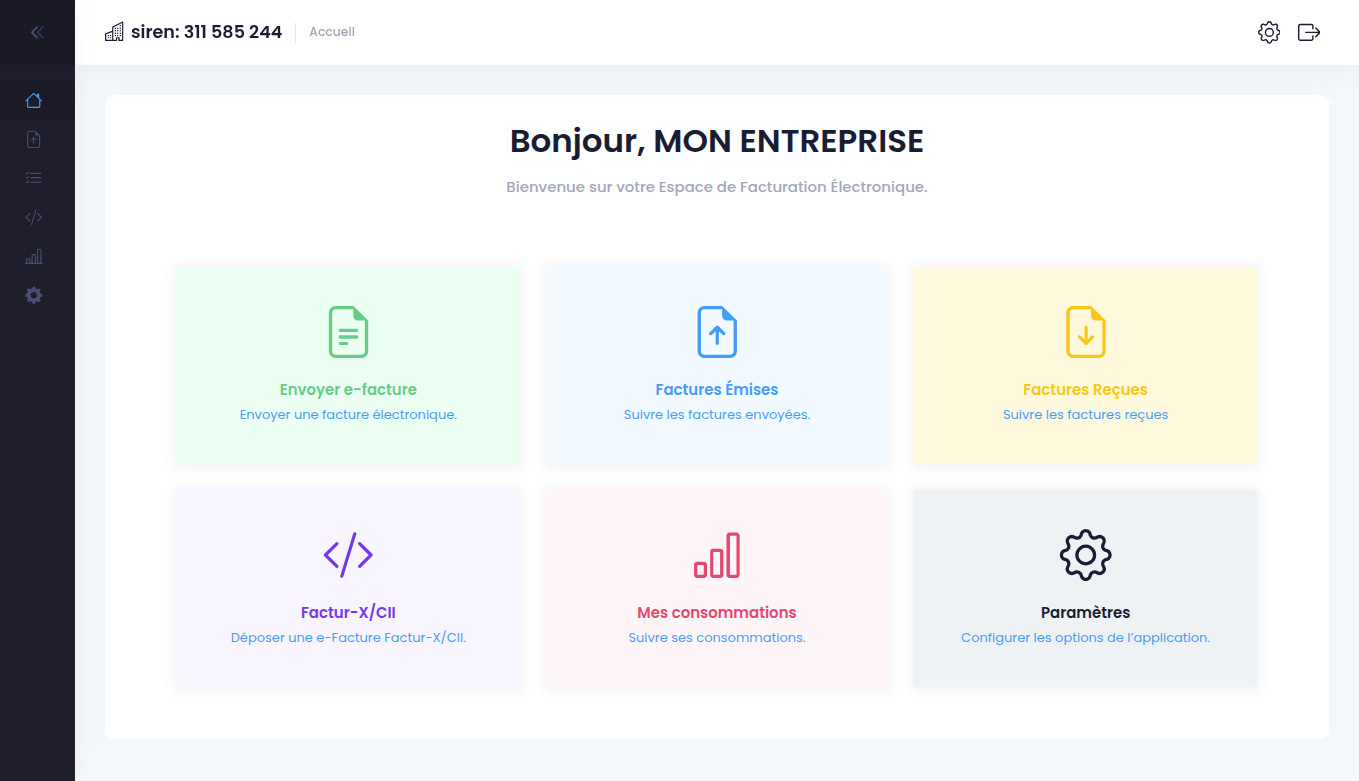 Principales fonctions du logiciel de facturation électronique Invexio